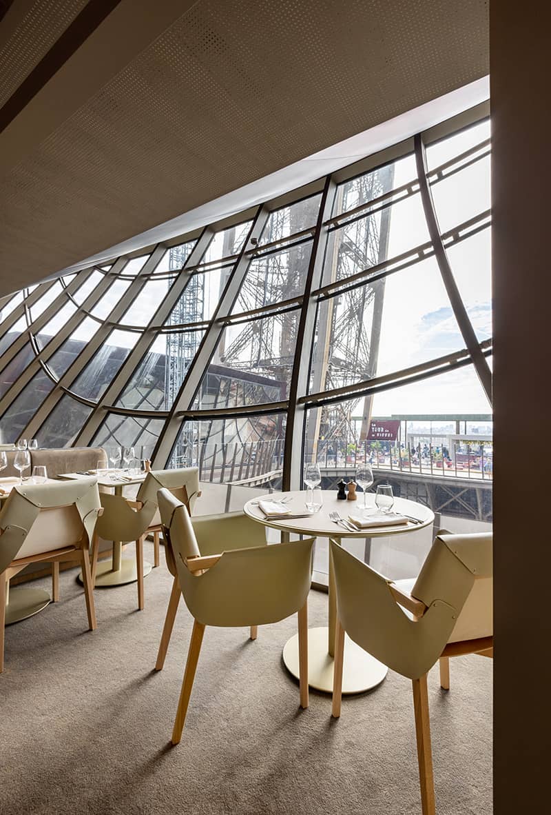 The Madame Brasserie restaurant with a view of the structure