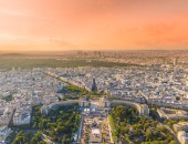 Vue sommet coucher de soleil