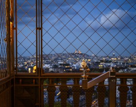 Photo d'une longue-vue depuis le 1er étage de la tour Eiffel