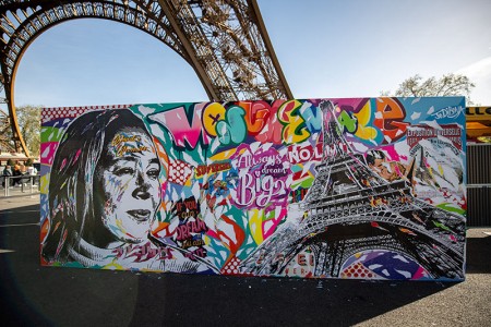 Photo de l'œuvre de Jo Di Bona sur l'ascension d'Anouk Garnier