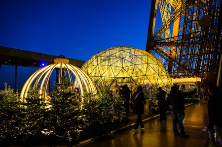 Vue globale sur la terrasse d'hiver du 1er étage en décembre 2024