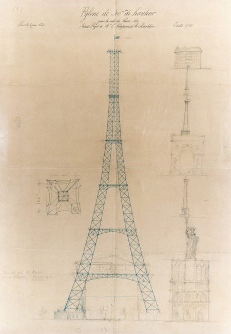 First drawing - 300-meter pylon