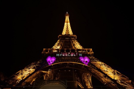Eiffel Tower lighting Valentine's Day 2020