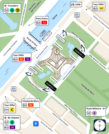 Mappa del quartiere della Torre Eiffel